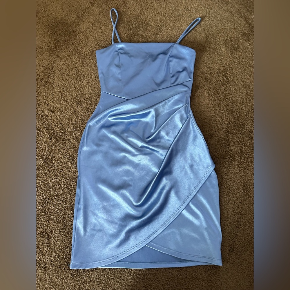 Windsor Satin Blue Mini Dress